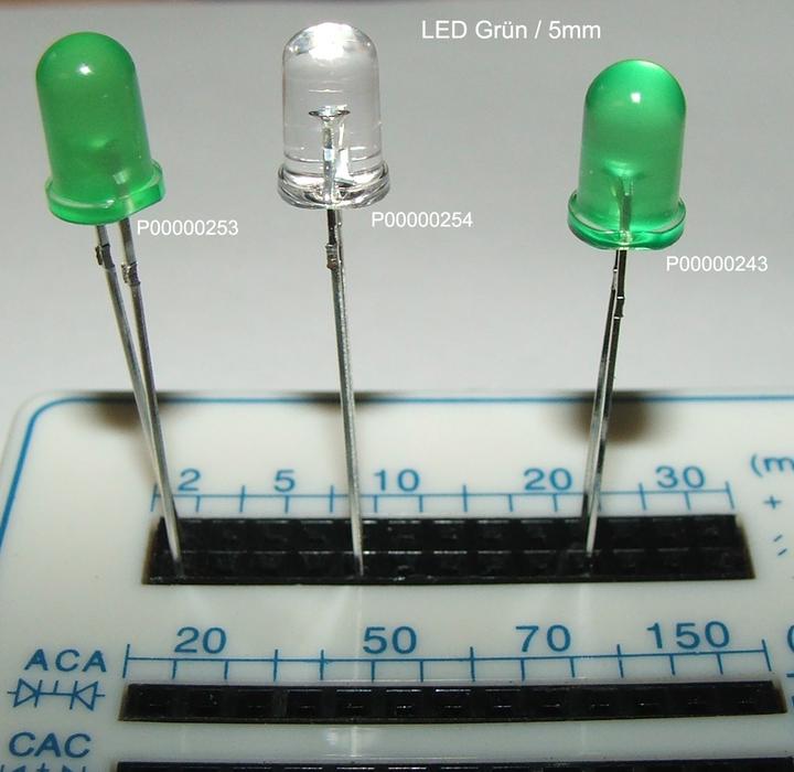 Actual product image OEM Super bright LED green in transparent housing 5mm