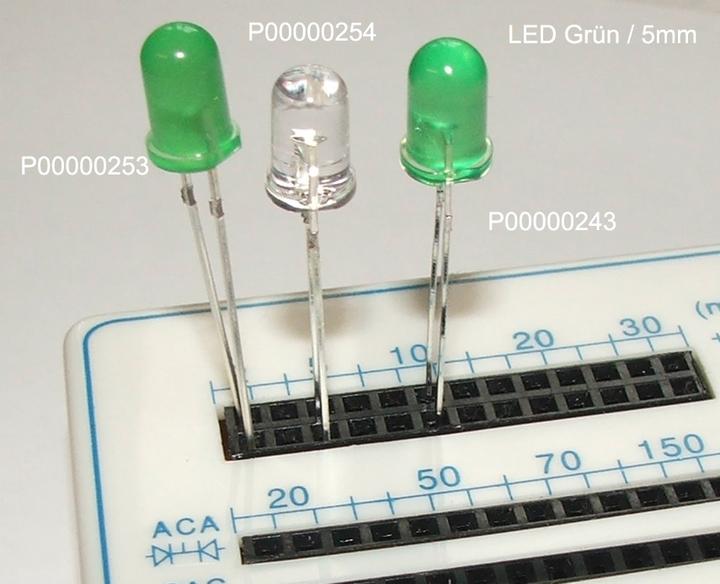 Actual product image OEM Super bright LED green in transparent housing 5mm