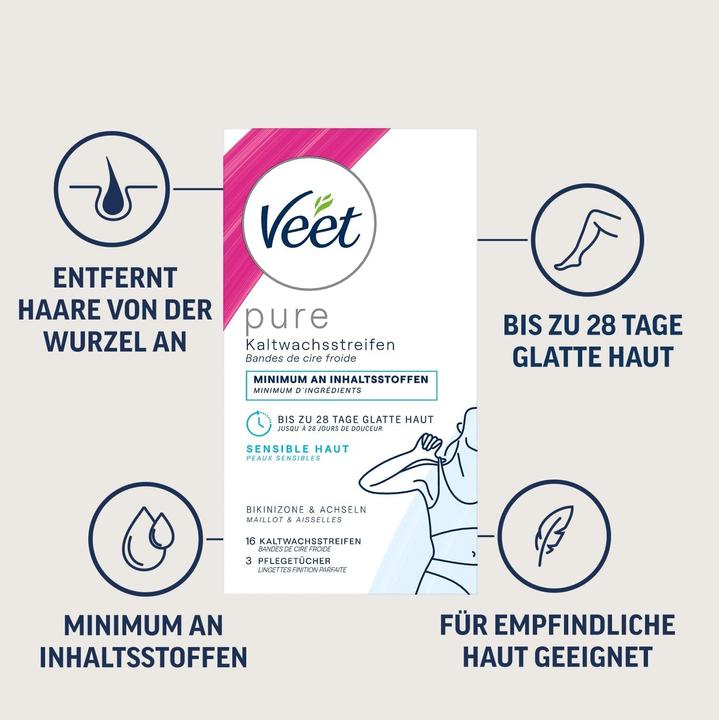 Image du produit Veet Pack de 6 bandes de cire froide (8 ml, 6 x)