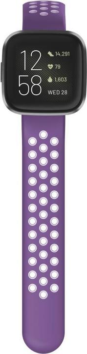 Immagine prodotto Hama Bracciale sportivo in silicone per Fitbit Versa2/Versa/Versa Lite, viola/grigio, univ. (Silicone, Acciaio inox)