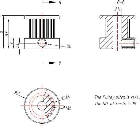 Produktbild Makeblock Timing Pulley Zahnriemenrad 18T (Bauelemente)