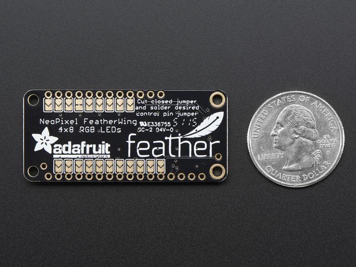 Actual product image Adafruit NeoPixel FeatherWing 4x8 RGB LED Add-on