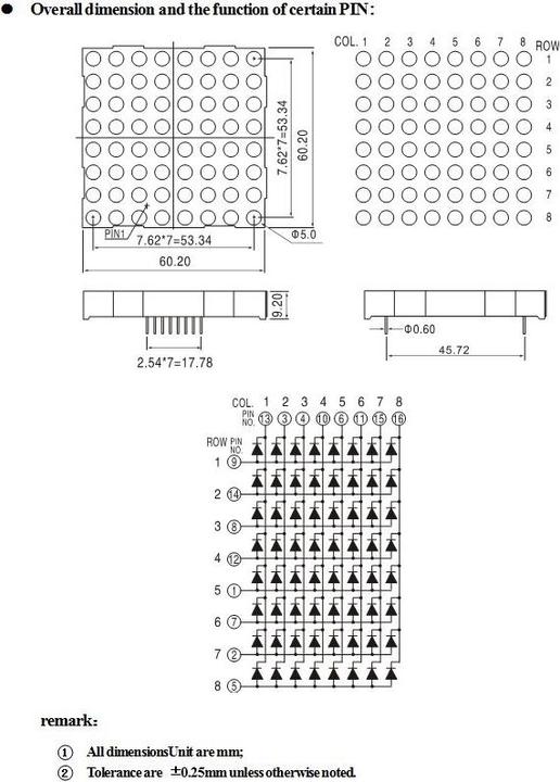 Image du produit OEM Matrice LED Ultra Bright 8x8 rouge 6x6cm