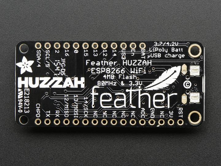 Actual product image Adafruit Feather HUZZAH with ESP8266 WiFi (Various)