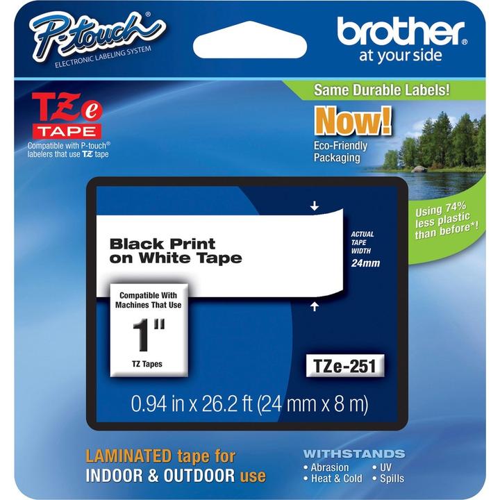 Actual product image Brother P-Touch Tape (2.40 cm, White)