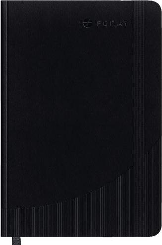 Image du produit Foraze Notebook Foray Classic Piqûre à Cheval DIN A5 Ligné Hardback Noir (A5, À rayures, Couverture rigide)