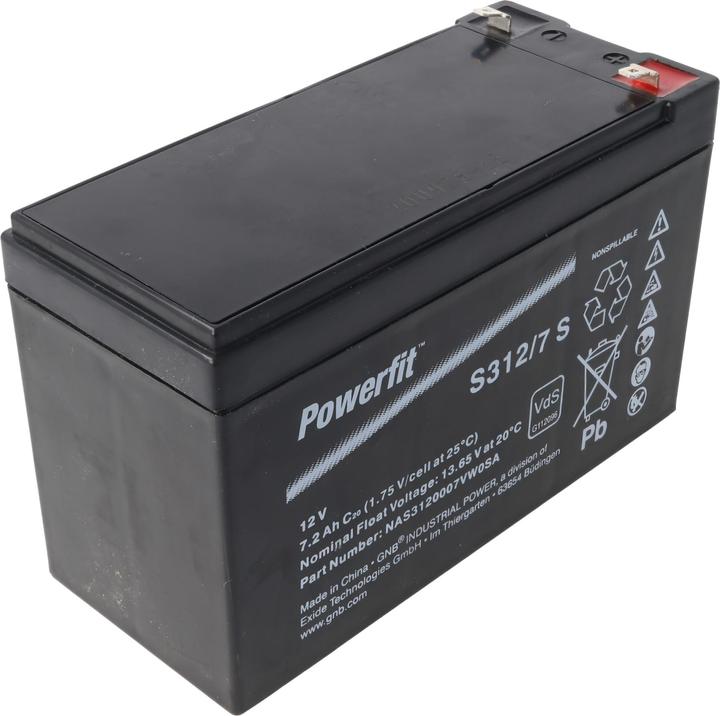 Immagine prodotto Exide Batteria al piombo Powerfit S312/7 S, connessione 4.8, omologazione VDS (12 V, 7.20 Ah)