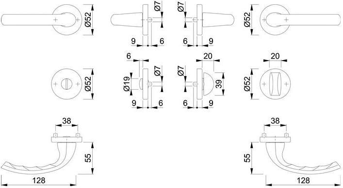 Image du produit Hoppe Garniture de rosette F1 (Rosace de porte)