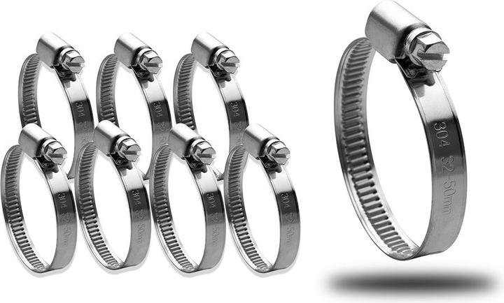 Produktbild Offgridtec Profi Schlauchschellen 32mm - 50mm Spannbereich rostfrei V2 Edelstahl DIN3017 Bandbreite 9mm 8 Stk.