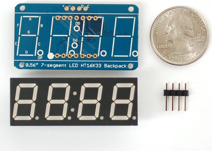 Actual product image Adafruit 0.56" 4-Digit 7-Segment w/I2C Blue (Various)