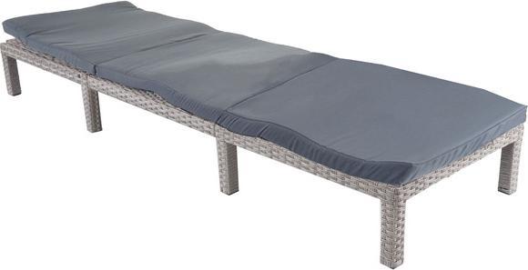 Produktbild Swisshandel24 Poly-Rattan Sonnenliege, Relaxliege Gartenliege Liege - Basic grau, Kissen dunkelgrau (198 cm)