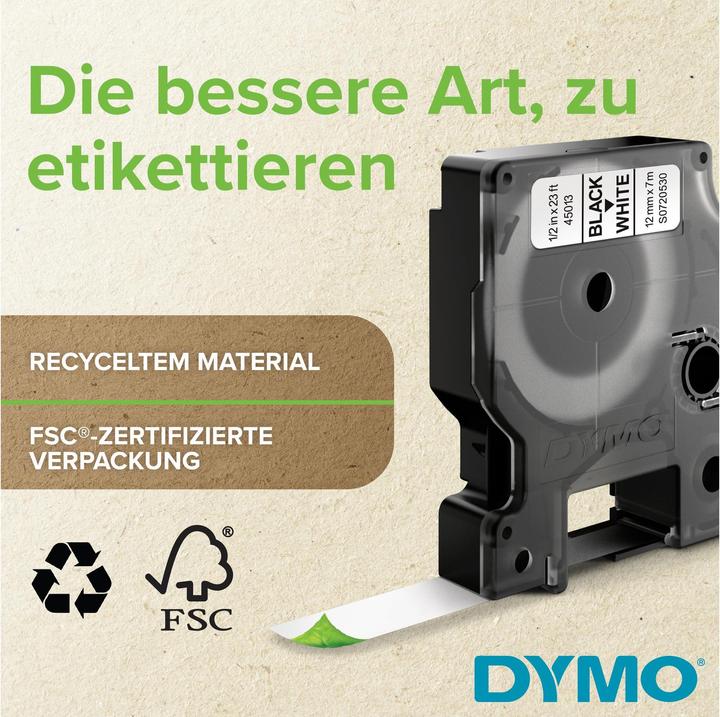 Dymo S0720680 Standardband (0.90 cm, Weiss, Schwarz)