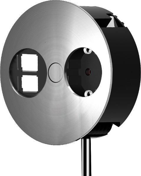 Produktbild Bachmann Twist 1S 2P 1x Steckdose, 2x Keystone, Edelstahl (931.022)