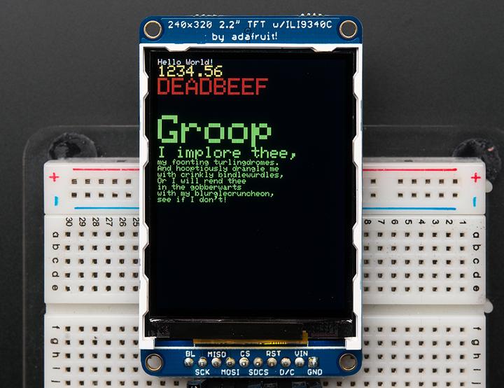 Immagine prodotto Adafruit LCD TFT a colori a 18 bit da 2,2" con microSD ILI9340 (Vari)