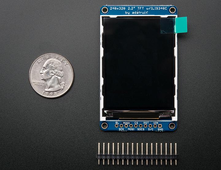 Immagine prodotto Adafruit LCD TFT a colori a 18 bit da 2,2" con microSD ILI9340 (Vari)
