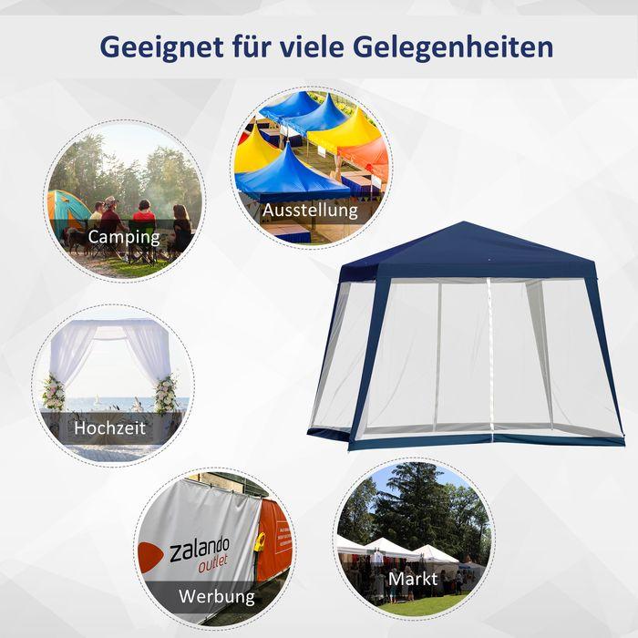 Image du produit Swisshandel24 Gartenpavillon 3x3m wetterfest mit Moskitonetz, Polyester in Blau (300 cm, 300 cm)