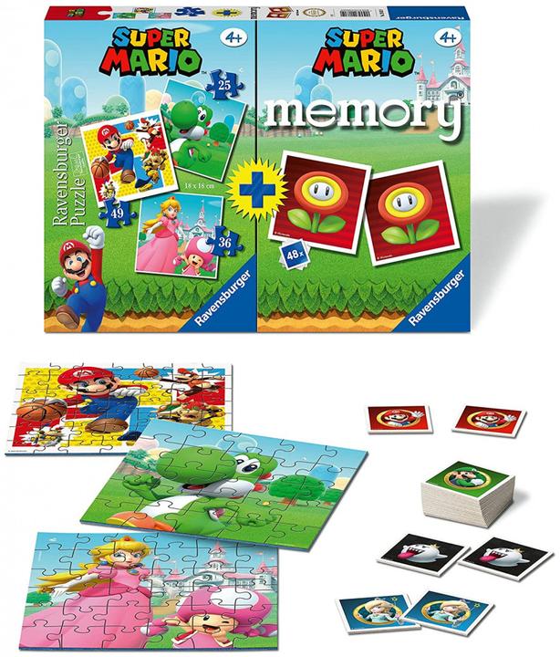Produktbild Ravensburger Multipack Memory + 3 Puzzle - Super Mario (36 Teile)