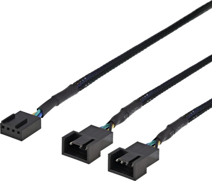 Produktbild Deltaco splitter för PWM-flaektar 4-pin till 2x4-pin ho svart