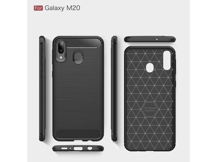 Actual product image Screenguard Samsung Galaxy M20 Cover Carbon Brushed Soft TPU (Samsung Galaxy M20)