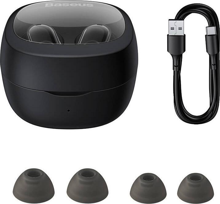 Actual product image Baseus Wireless headphones Bowie WM02 TWS, Bluetooth 5.0 (black) OS (5 h, Wireless)