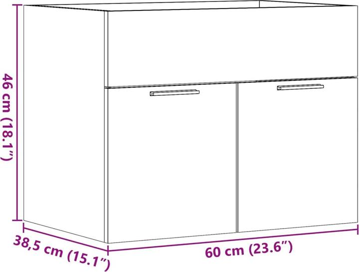 Actual product image VidaXL Vanity unit 60 x 38.5 x 46cm