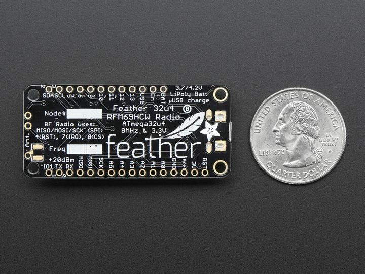 Immagine prodotto Adafruit Feather 32u4 con radio a pacchetti RFM69HCW 433MHz (Microcontrollore)