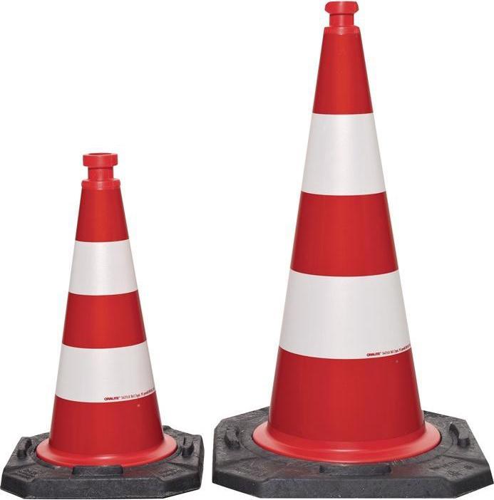 HP Autozubehör Cono stradale TL Altezza 500 mm BAST testato, 2 strisce Peso 3,20 kg, 33 x 33 cm