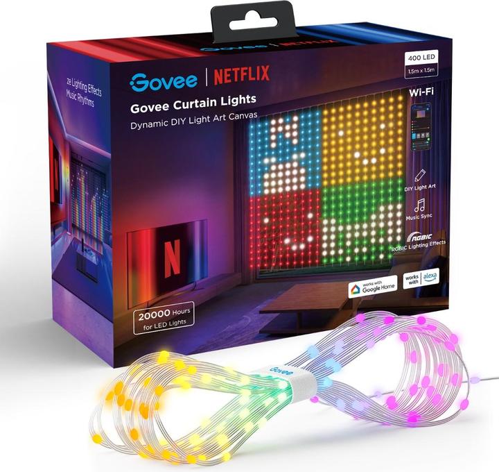 Actual product image Govee Curtain Light (RGBIC, 150 cm, Indoor)