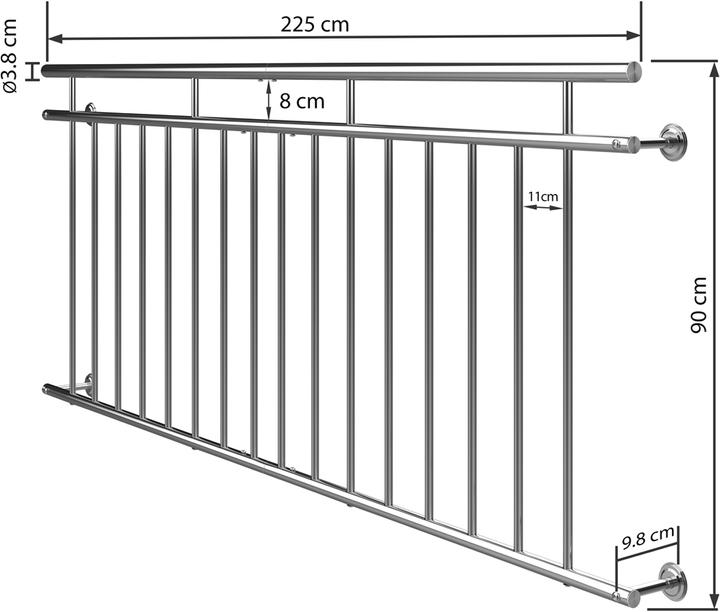 Immagine prodotto Monzana Ringhiera per Balcone (Acciaio inossidabile)
