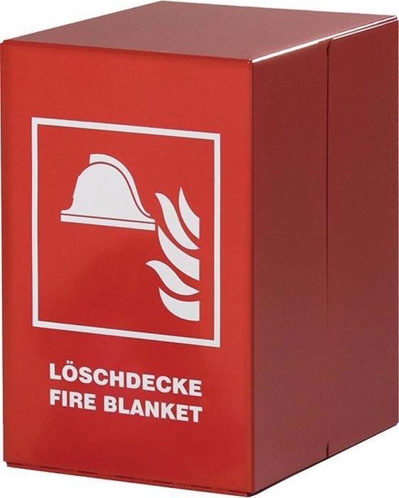 Actual product image Jutec Fire blanket holder EN1869 red steel without contents W200xH300xD240mm