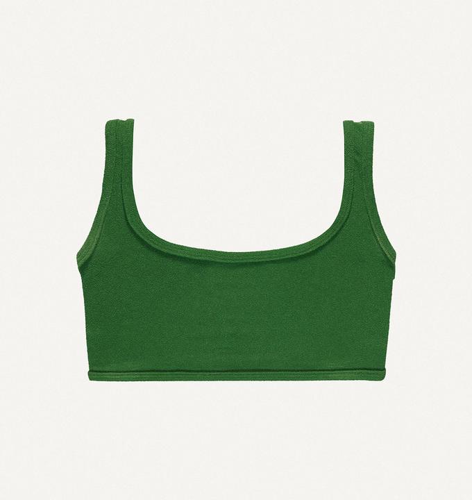 Dark green terry towelling