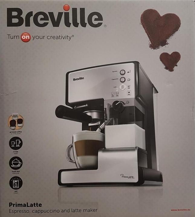 Produktbild Breville VCF045X PrimaLatte Kaffee- und Espressomaschine, für Kaffeepulver oder Pads geeignet, 15...