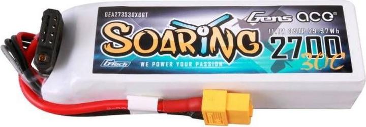 Gens Ace Batteria LiPo G-Tech Soaring 2700mAh 11.1V 30C 3S1P (11.10 V, 2700 mAh)