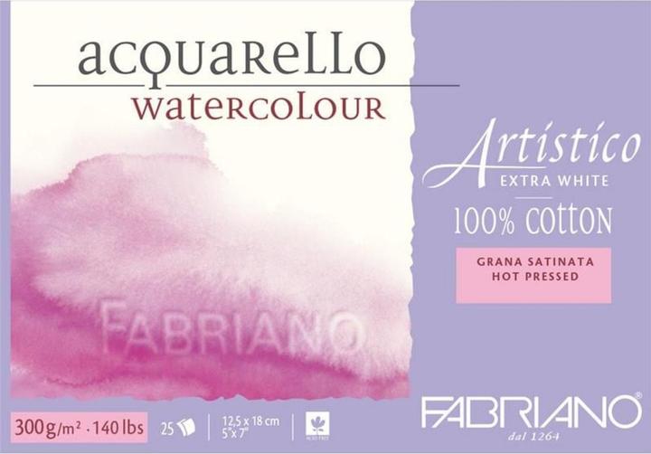 Actual product image Fabriano Watercolor pad Artistico Extra White (12.5 x 18 cm, Hardcover)