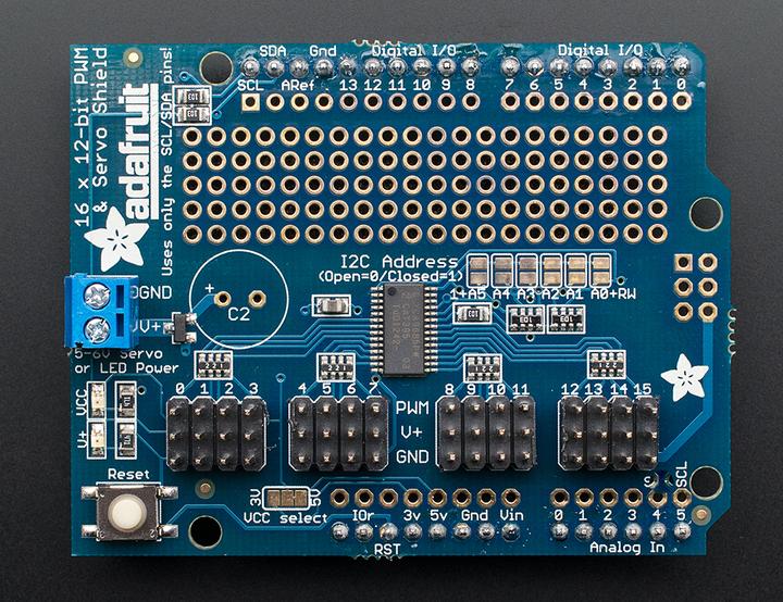 Actual product image Adafruit 16-Channel 12-bit PWM/Servo Shield I2C interface (Shield)
