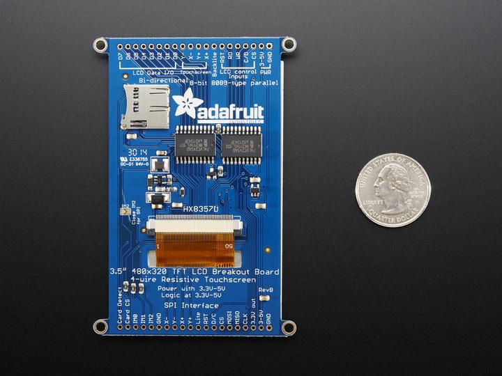 Actual product image Adafruit 3.5" TFT 320x480 Touchscreen w/MicroSD (Various)