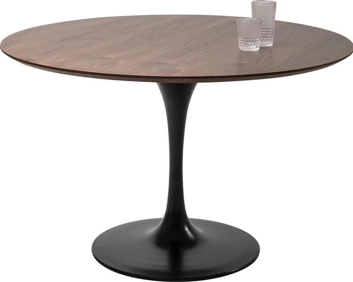 Actual product image Kare Design Table Invitation Set Walnut Black Ø120cm (120 x 120 x 76 cm)