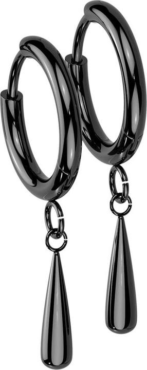 Actual product image Star Piercing Ohrring schwarz Anhänger Tropfen (Titanium G23, without brass)