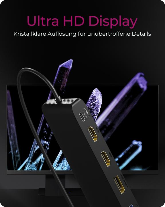 Actual product image Icy Box IB-DK2116-C (USB-C, 8 Ports)