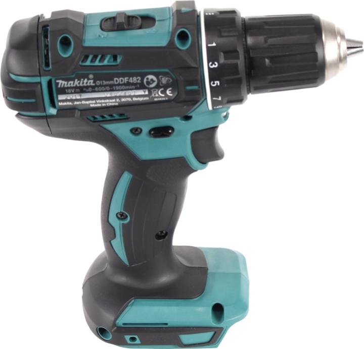 Actual product image Makita DDF 482 SFJ-R cordless drill driver 18V 62Nm + 2x rechargeable battery 3.0 Ah + charger + RHINO (Rechargeable battery operated)