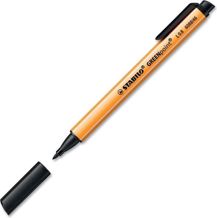 Produktbild STABILO GREENpoint umweltfreundlicher Filzschreiber (Grün, Schwarz, Lila, Türkis, Blau, Rot, 6 x)
