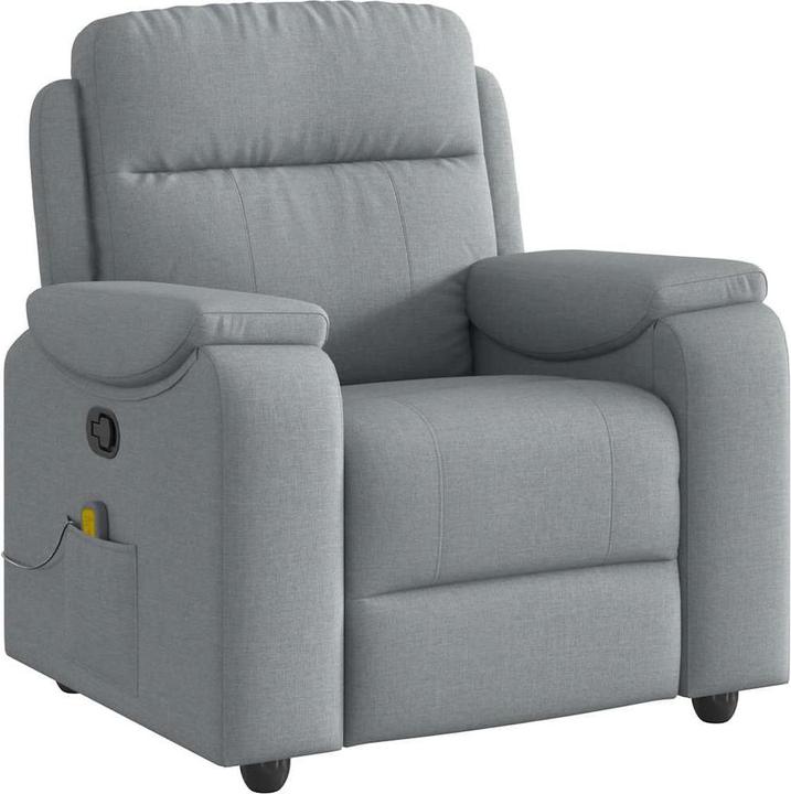 VidaXL Massagesessel Hellgrau Stoff Massage TV-Sessel