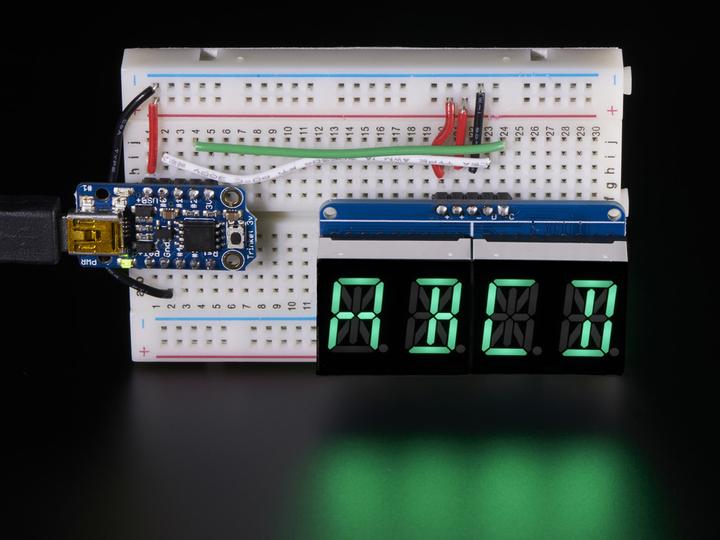 Actual product image Adafruit Alphanumeric display green 4 characters I2C (Display)