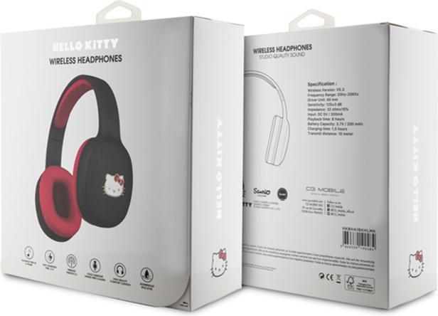 Immagine prodotto Hello Kitty słuchawki nauszne Bluetooth HKBHA1BKHLMK czarny/nero Metal Logo (8 h, Senza fili)