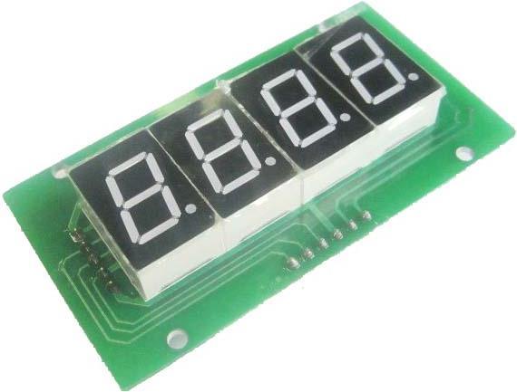 Actual product image OEM 4 Chars 7-segment display in housing with 74HC595 drivers (Timepiece)