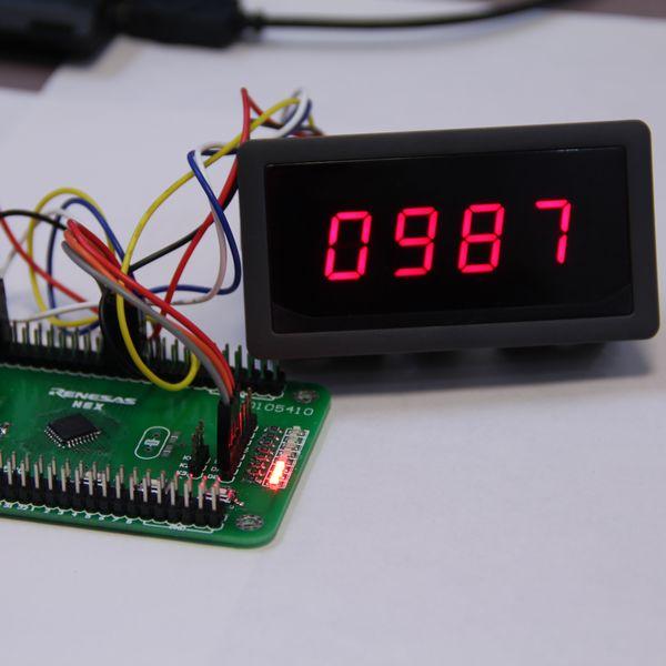 Actual product image OEM 4 Chars 7-segment display in housing with 74HC595 drivers (Timepiece)