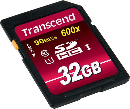 Actual product image Transcend SDHC Ultimate 600x (32 GB, SDHC, U1, UHS-I)