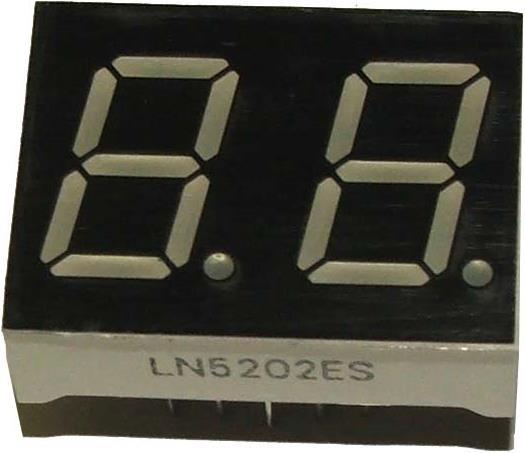 Produktbild OEM 7-Segment Display Rot Com. Cathode 2 Zeichen 12.7mm (Elektronikkit)