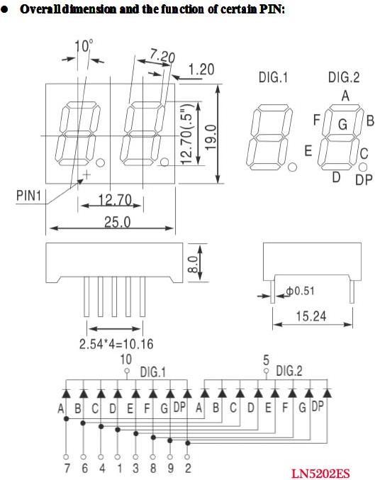 Produktbild OEM 7-Segment Display Rot Com. Cathode 2 Zeichen 12.7mm (Elektronikkit)
