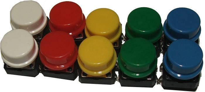 Actual product image Play-Zone 10 pcs. Circuit board switch 12 x 12 with cap (5 colours Ã 2 pcs. (Circuit board)